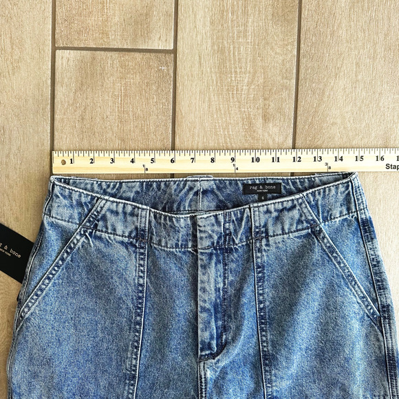 Rag & Bone Leyton Jeans Size 6/28 Carpenter Straight Leg Mid Rise Relaxed Grunge - Picture 8 of 10